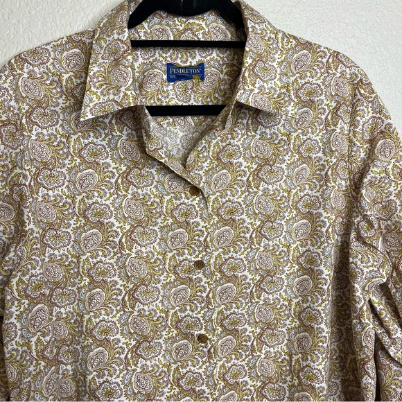Pendleton Paisley Button-Down Shirt With Pockets Size Women's 14 - Picture 3 of 13